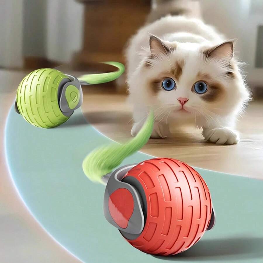 Interactive Cat Toy Ball, Automatic Moving Pet Ball, Smart Rolling Electric Dog & Cat Indoor Activity Ball, Self-Propelled Pet Entertainment Ball