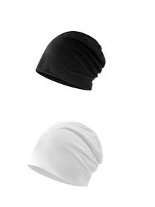 1/2/4pcs Cotton Casual Elastic Skull Cap Beanie, Unisex Loose Lightweight Brimless Hat