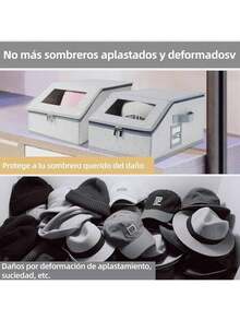 Estilo1 Pcs Porta Gorras, Organizador De Gorras De BéIsbol, Caja De CartóN Para Guardar Sombreros, Capacidad Para 24 Gorras, Expositor De Sombreros Apilable, Organizador Multicapa (Amarillo 1 Pieza)VersióN Mejorada - Conjunto gris de dos piezas - Ver 4