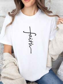 Faith Shirt, Faith Cross Shirt, Christian Gift, Faith Gift, Christian (2) - White - View 1