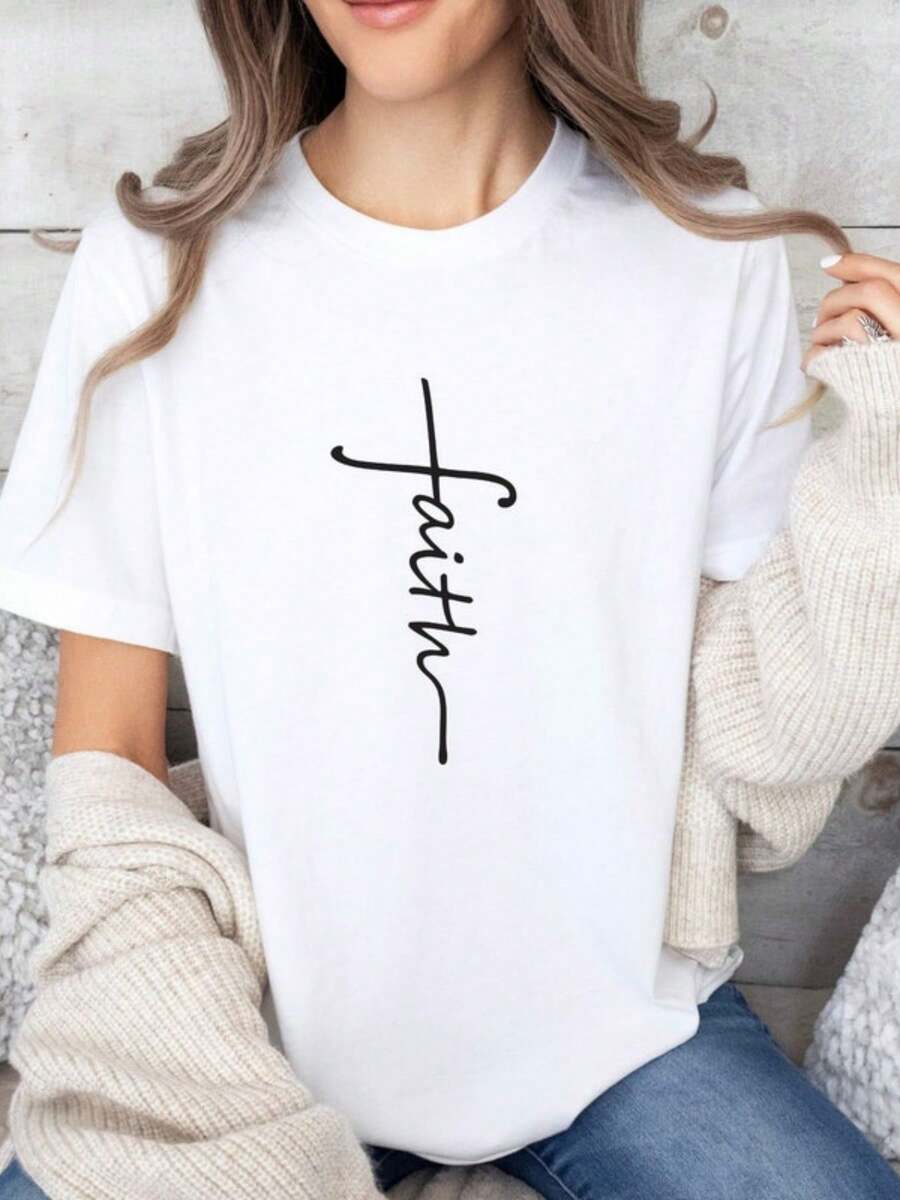 Faith Shirt, Faith Cross Shirt, Christian Gift, Faith Gift, Christian (2) - White - View 1