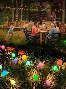 1pc Solar Firefly Lamp, Newly Upgraded Swinging Solar Lamp, Swinging With The Wind, Outdoor Solar Lamp, Courtyard Decoration, Small Path, High Flexible Wire And Sturdy Lamp Holder, Suitable For Garden, Courtyard, Lawn Decoration, Solar Energy 6-8-10 LED Outdoor Garden Lamp