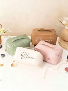 Personalisierte Makeup Tasche, geeignet für Produktkauf; große Kunstleder Makeup Tasche; Brautjungfer Makeup Tasche; Weihnachtsgeschenk für Frauen; Reise Organizer Tasche; Geschenk für Bridal-Shower; Paar Geschenktasche; Valentinstag Geschenk