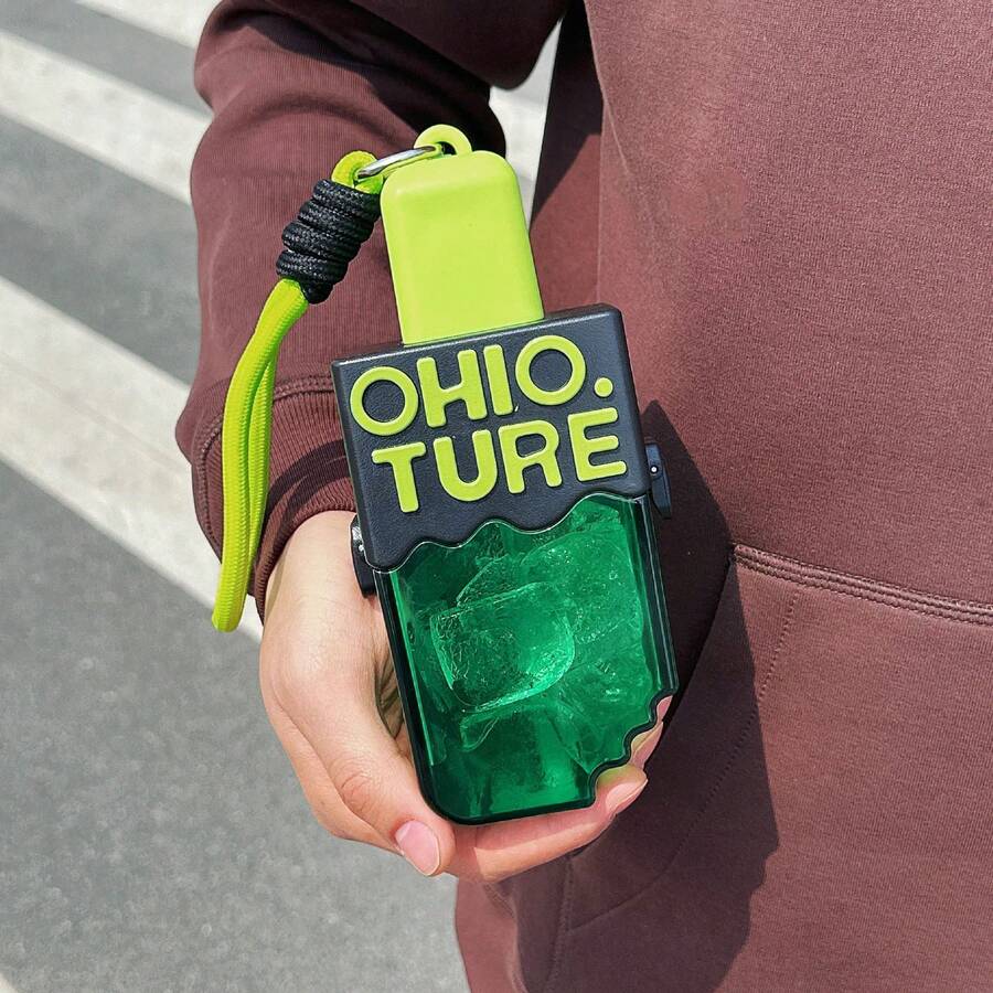 Creative Lollipop-Shaped Portable Plastic Water Cup With Straw - KKL-008 Ice Cream Cup - Green - View 1