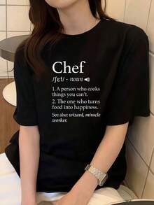 Camisetas Genérico Camisetas y Bolsillo, con la definición de Chef y una Frase Divertida. Regalo para Chefs. Camisetass de algodón de Alta Calidad Camiseta de manga corta de algodón de 220 g, impresión por una cara - Negro - Ver 7