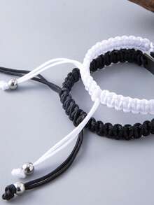 suteyi 两件套情侣手链，低过敏性不锈钢刻字情侣手链，时尚可调节情侣饰品，情人节礼物。