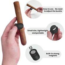 Magnetic Holder Carts - Versatile, Fire - Retardant And Elasticity Silicone Stogie Clip, Golfing Fishing Camping And Outdoor Activities Men - Black - View 2