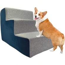 ASDRID Escalera para Perro Gato Rampa Escalones para Casa Resistente Altura Cama Sofa Silla Colores Pet Stairs Reforzado Aesthetic Azul/Gris - AltaCalidad - Ver 5