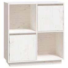 vidaXL Sideboard weiß 74x35x80 cm massives Kiefernholz - Verschiedenfarbig - Übersicht 2