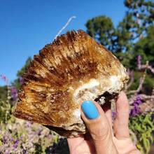 Raw Amber Calcite Cluster,Amber Calcite Mineral,Honey Calcite, Raw Calcite, Crystal Gift,Holiday Gifts - Brown - View 4