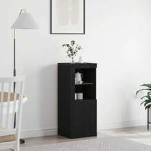 Buffet vidaXL Noir 41 x 37 x 100 cm Matériau à base de bois - Multicolore - Voir 1