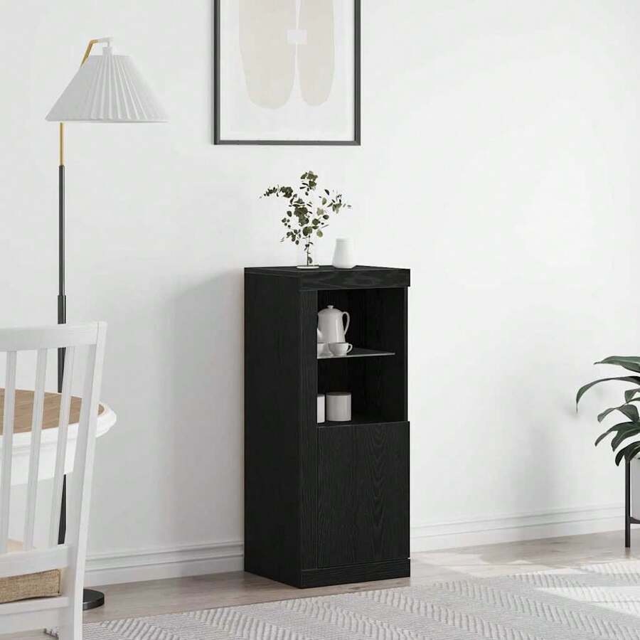 Buffet vidaXL Noir 41 x 37 x 100 cm Matériau à base de bois - Multicolore - Voir 1