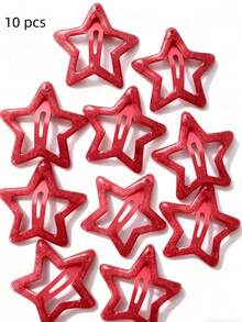 2/10/20/40个装 女士粉色星星时尚基础款发夹，发饰，情人节饰品 - 粉色 - 查看 29