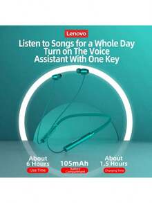 Lenovo HE05X II Bluetooth Earphones, Waterproof Earbuds, HIFI Sound Quality, Magnetic Neckband Sports Headphones, Chinese Packaging - White - View 5