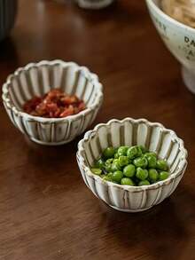 2 Stücke/4 Stücke Dipschälchen, Vintage japanischer Stil Keramik Gewürzplatten, hochwertige Geschirr Vorspeisen Teller für Sojasauce, Essig, Salatdressing, Ketchup, Essiggurken - Verschiedenfarbig - Übersicht 7