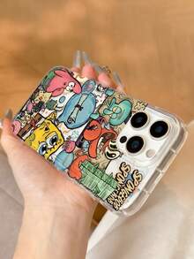 1pc Fashionable Full-Screen Spongebob Squarepants Crab Boss Family Patchwork Pattern Shock-Proof Phone Case Cover Compatible With Samsung/Compatible With IPhone 17/16/15/14/13/12/11 Pro Max/12 Pro/14 Plus And Other Models - Multicolor - View 2