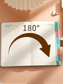 1 PC A5 Magnetic Clasp PU 2026 Planner – 320 Pages (160 Sheets) Thick Dated Notebook. Master Your Time With Schedule Templates, Address Book & Annual Calendar. 365-Day English Productivity System For Daily Planning & Office Organization. - Multicolor - View 8