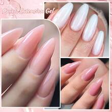 Set de 10 piezas de herramientas de modelado de uñas de gel de extensión rápida de color rosa desnudo FOUR LILY, esmalte de uñas UV LED desmontable de 10ml - Multicolor - Ver 4