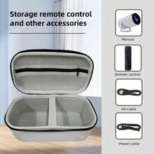 ZZPQVT Large Capacity Portable Projector Carrying Case, Hard EVA Shell Shock-Proof Dual Zipper Protective Bag For HY300 Pro, HY300, HY300+, HY320, HY320 Mini Projectors - Durable EVA Hard Shell, Waterproof And Shock-Absorbing, Ideal For Travel And Outdoor Activities - Grey - View 6