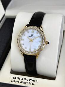 Pablo Raez 1pc Vintage Silver Women Wristwatch Luxury Jewelry 18K Gold Crystal Dress Watch Original Charming Stainless Steel Summer Accessories Clock IPG IPS Golden Silver Plated Non Tarnish Case Elegant Top Brand New Design - 均碼 - 查看 9