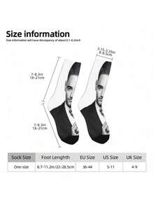 Maluma Men'S Fashion Socks - Black & White Contrast Design With Bold "MALUMA" Print, Comfortable Polyester Blend, Perfect For Casual Attire, Home & Outings, Stylish And Durable, Everyday Socks | Bold Print Socks | Knit Construction, Cute Socks - 2 cái - Xem 3