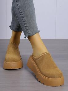 Dép lê đế xuồng bằng vải dệt, kiểu dáng thường ngày dành cho nữ, màu trơn, thoải mái khi mang trong nhà hoặc ngoài trời, phù hợp với người nhỏ nhắn. - Màu Khaki - Xem 5