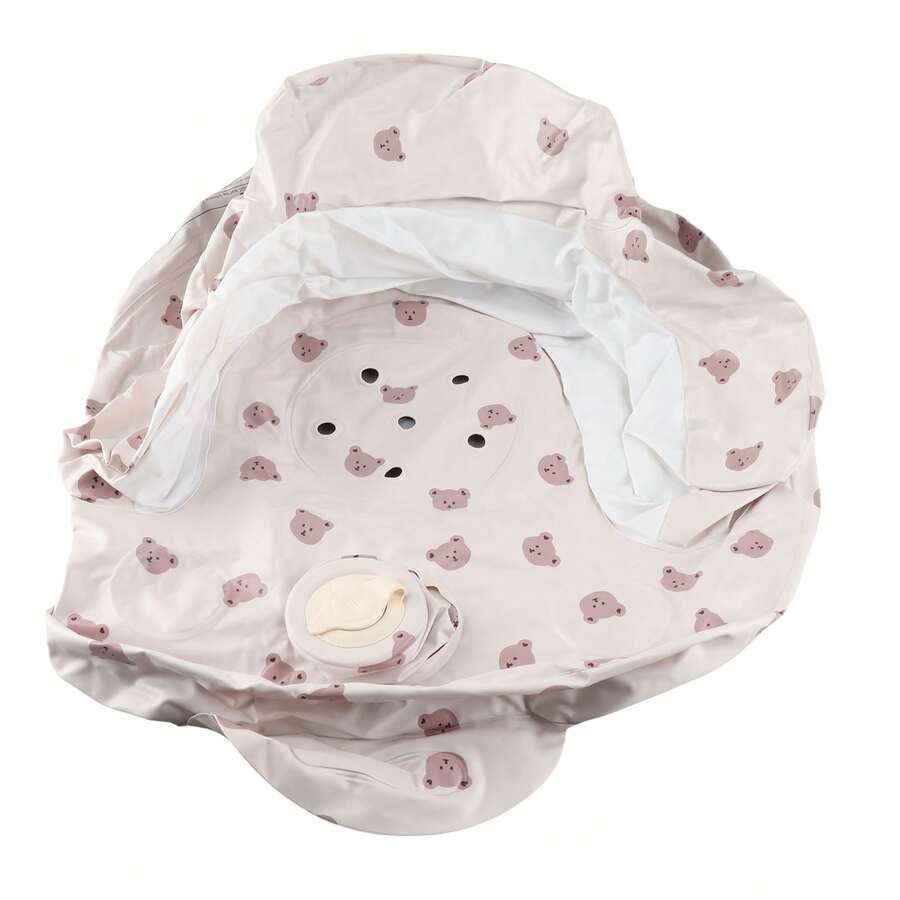 Asiento Hinchable para Bebe Plegable, Silla de Baño Inofensiva Ajustable, Patrón Cartón Bonito, Airebags Independientes y Válvula Anti-Fugas, Protección Doble - Multicolor - Ver 1