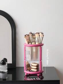 1pc Makeup Brush Storage Box Automatic Lifting Eye Shadow Brush Powder Blusher Powder Brush Advanced Desktop Press Brush Bucket - Multicolor - View 16