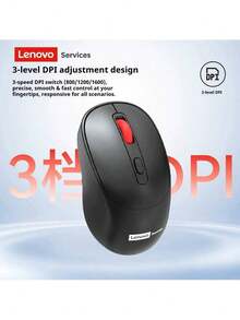 Lenovo N02 Wireless Mouse, 2.4G Wireless Connection, 4 Buttons, Strong Anti-Interference Capability, Smart Sleep Mode, Extended Battery Life, Portable Design, Suitable For Office, Laptop, Desktop And Tablet - Black - View 7