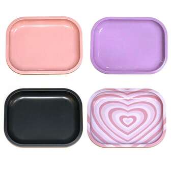 Bandeja de metal grossa para enrolar cigarros, 1/2 peças, tema Halloween, 18 x 14 cm, resistente e portátil, presente ideal para amigos e familiares.