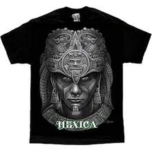 Mexica   Mexico Calendar Chicano Art By David Gonzales DGA T Shirt XXXX-Large Black - Màu sắc chính của bức tranh - Xem 1