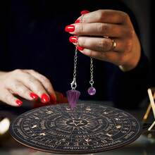 12 Zodiac Board Set, Butterfly Moon Phase Information Board Divination Board, Purple Crystal Pendant - Multicolor - View 9