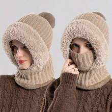 针织帽、围巾、口罩、多功能帽、防风保暖羊毛帽，女士冬季骑行必备，骑行和滑雪旅行必备