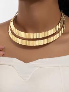 Dây chuyền choker tối giản dành cho nữ - Chất liệu: Sắt - Vàng - Xem 8