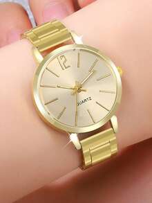 1 Reloj de pulsera de acero con esfera pequeña digital para mujer graduada y 1 Conjunto de joyas de pulsera para mujer