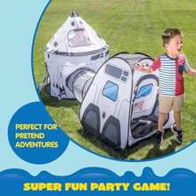 JOYIN Tienda de Cohete Blanca con Túnel y Casita de Juegos para Niños Juego de Tienda de Nave Espacial para Interior y Exterior(default) - Multicolor - Ver 8