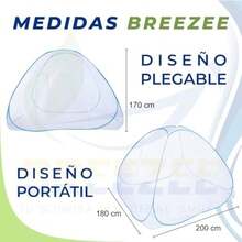 BREEZEE Mosquitero para Cama Matrimonial o Camping, con Medidas 200 x 180 cm, 50D de Grosor, 2 Puertas, Tela Mosquitera, Resistente, Flexible, Transpirable, Ligera, Compatible con Recubrimientos(Blanco) - Multicolor - Ver 3