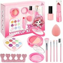 Maquillaje Niñas, Maquillaje para Niñas, juguetes maquillaje, Juguete de maquillaje para niñas, 20 Piezas Cosmético Real Lavable - Regalo Ideal para Cumpleaños, Navidad y Fiestas Infantiles(1) - Caja de ventana rosa - Ver 10
