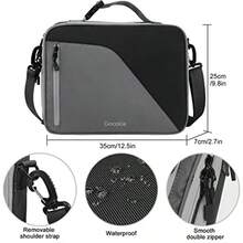 Black Double Layer Travel Cable Organizer Bag Storage Compatible With Switch Electronic Bag For 11.6 Laptop Table Gray - As Pic - View 7