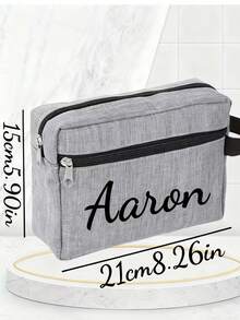 1pc Custom Name Men's Makeup Bag,Personalized Makeup Bag, Custom Fashion Tote Bag, Personalized With Names And Text, Large Capacity Cosmetic Bag, Personalized Gifts For Groomsmen And Bridesmaids, Makeup Organizer, Monogrammed Toiletry Bag, Featuring Multiple Compartments For Cosmetics And Toiletries, Suitable For Both Men And Women, Portable Travel Bag, Ideal For Basic Beauty & Shaving Essentials