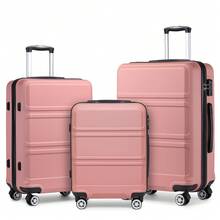 20 24 28 32 Inch Suitcase ABS PC Hard Shell Luggage Carry On Cabin Check In XL Extra Large Lightweight Spinner Wheels TSA Lock 3 Piece Set Travel - Coral Pink - View 17