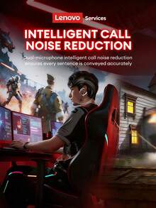 Lenovo Y101 Wired Gaming Headphones, Half In-Ear Style, E-Sports Gaming, High-Definition Voice Call, High-Definition Stereo Sound Effect, 3.5mm & Type-C Interface, Suitable For PC & Smartphone