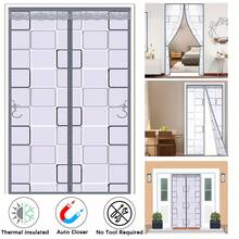 Magnetic Air Conditioner Door Curtain, Heat Insulation Curtain, Self-Adhesive Door Curtain For Air Conditioned Rooms, Warm Rooms, Kitchens - Grey - View 1