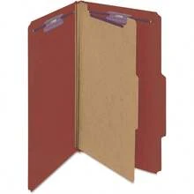 Smead Pressboard Classification File Folder With SafeSHIELD Fasteners 1 Divider 2" Expansion Legal Size Red 10 Per Box 18775 - Red - View 8