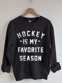 Hockey Is My Favorite Season Sweatshirt (2) - 黑色 - 查看 1
