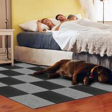 Self-Adhesive, Non-Slip, Reusable, Waterproof, Suitable For Living Rooms And Bedrooms. Blue Carpet Tiles, Tear-Off Adhesive, With Backing, For Use On Floors. Suitable For Kitchens, Bathrooms, And Bedrooms. Non-Slip, Tear-Off Adhesive Carpet Tiles With Backing. 10 Pieces Per Pack. - Multicolor - View 5