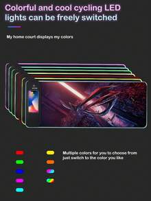 AKKHOO 15W RGB LED Wireless Charging Gaming Mouse Pad, USB Powered, Large Extended Desk Mat (31.5*11.8 Inches), Multi-Color Lighting, Stitched Edges, Non-Slip Rubber Base, Fine-Woven Surface Fabric, Suitable For PC, Laptop, Gaming, Reading, Designed For Professional Gamers - Black - View 7