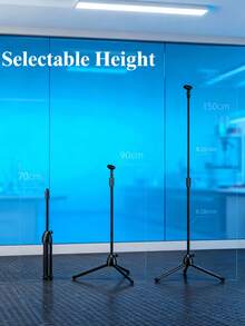 70‑150cm Adjustable Microphone Tripod Stand, Foldable Floor Mic Holder With 180° Rotatable Clip, Lightweight Metal Stand For Live Stream Karaoke Home Use, Note: Not For Heavy Professional Microphones - Black - View 11