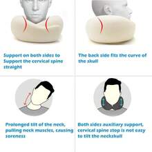Portable Support Pillow For Travel, Compact Design For Airplane And Car Use, Grey - Default - View 8