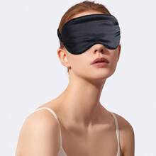 Antifaz De Seda Morera Pura De Doble Cara, 22 Momme, Grado 6A, Suave Y Transpirable, Con Banda Elstica Para La Cabeza, Para Hombres Y Mujeres, Paquete De 1 Negro - Negro - Ver 7